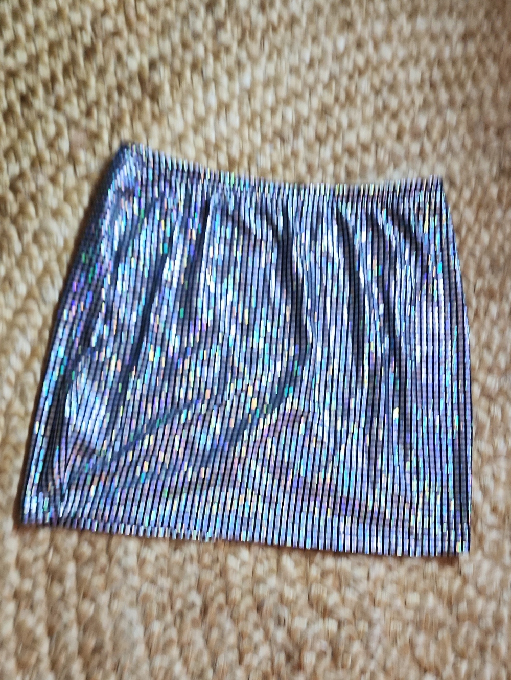Holographic Mini Skirt - Silver